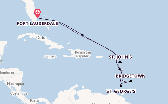 Zuidelijke Caraïben vanaf Fort Lauderdale, Verenigde Staten met de Celebrity Eclipse