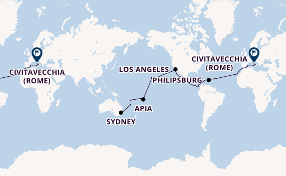 Wereldreizen vanaf Sydney, Australië met de MSC Magnifica