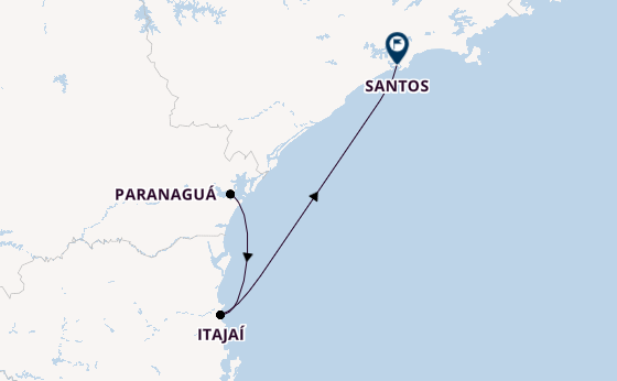 Brazilië vanaf Paranaguá, Brazilië met de MSC Musica
