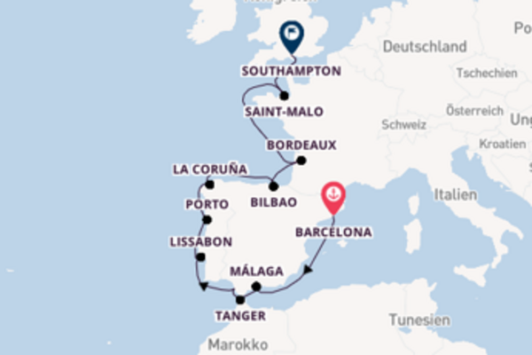 Fantastische Kreuzfahrt über Cádiz ab Barcelona