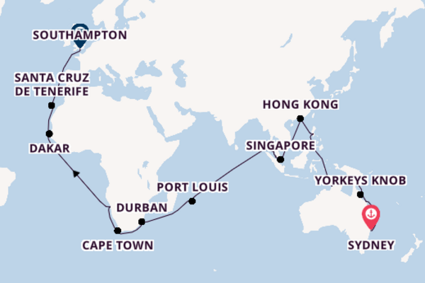 Sydney to Southampton with Sydney Stay