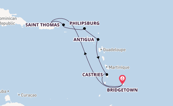 Caribbean from Bridgetown, Barbados with the Emerald Princess