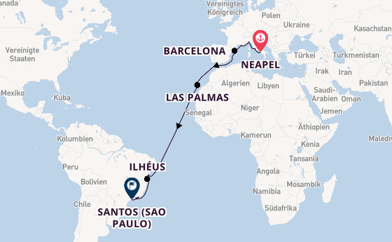 Transatlantik ab Neapel, Italien auf der MSC Divina
