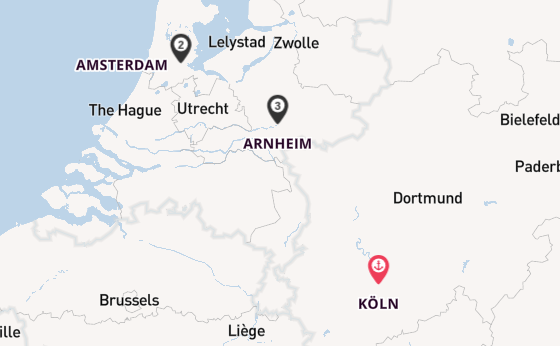 Rhein ab Köln, Deutschland auf der Alena