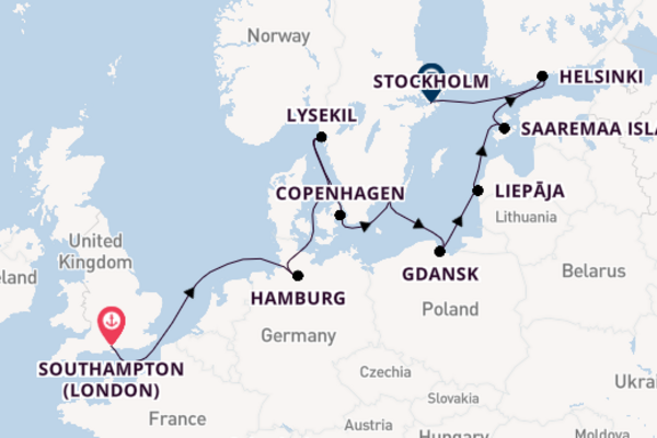 Journey from Southampton (London) to Stockholm via Lysekil