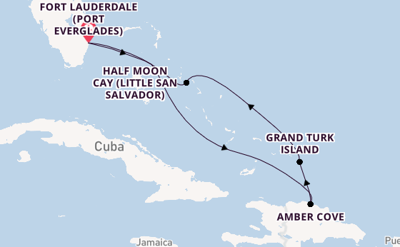 Caribbean from Fort Lauderdale (Port Everglades), Florida, USA with the Nieuw Statendam