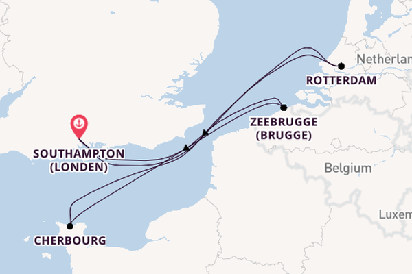 Engeland vanaf Southampton (Londen), Engeland met de MSC Virtuosa