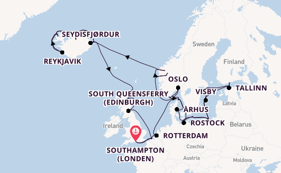 Arctica vanaf Southampton (Londen), Engeland met de Regal Princess