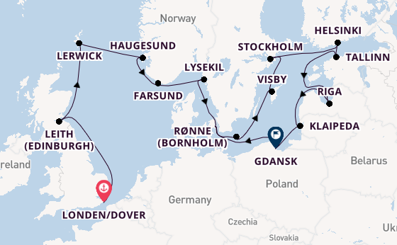 Verenigd Koninkrijk vanaf Londen/Dover, Groot-Brittannië met de Seabourn Quest