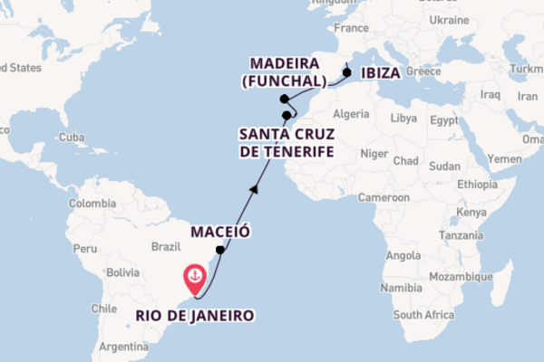 Transatlantic & Repositioning from Rio de Janeiro, Brazil with the MSC Splendida