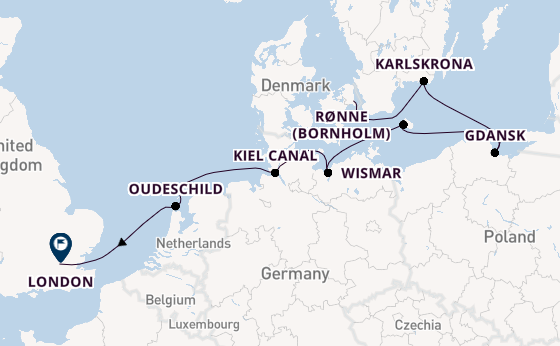 England from Copenhagen, Denmark with the Seabourn Quest