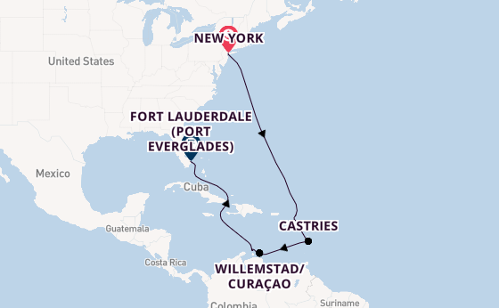 Caribbean from New York, USA with the Majestic Princess