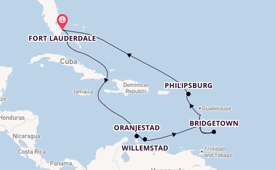 Caribbean vanaf Fort Lauderdale, Verenigde Staten met de Island Princess