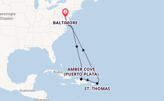 Karibik ab Baltimore, USA auf der Carnival Miracle