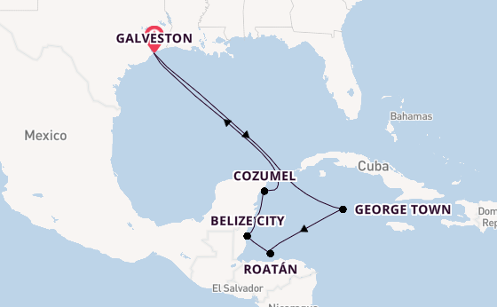 Western Caribbean from Galveston, Texas, USA with the Seven Seas Splendor
