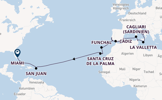 Transatlantik ab Civitavecchia (Rom), Italien auf der Sonata (Oceania)