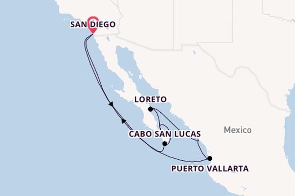Mexicaanse Riviera vanaf San Diego, Verenigde Staten met de Nieuw Amsterdam