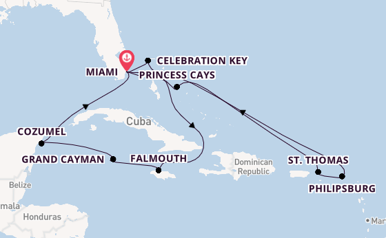 Caribbean from Miami, Florida, USA with the Regal Princess