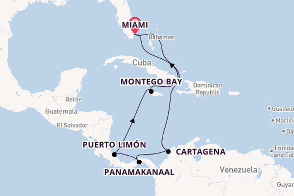 Midden-Amerika vanaf Miami, Verenigde Staten met de Norwegian Gem