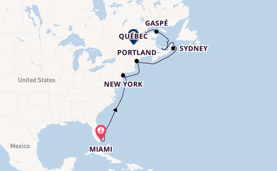 Amerikaanse Oostkust vanaf Miami, Verenigde Staten met de EXPLORA IV