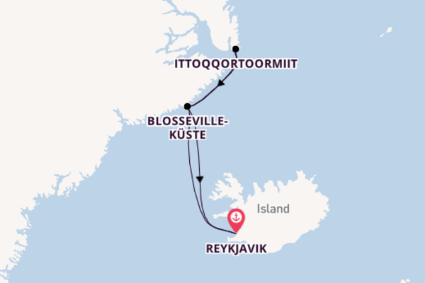 In 15 Tagen nach Reykjavik über Blosseville-Küste