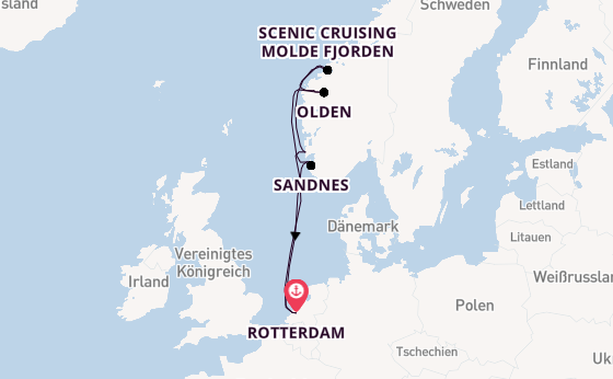 Norwegen ab Rotterdam, Niederlande auf der Rotterdam
