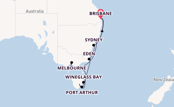 Australië vanaf Brisbane, Australië met de Grand Princess