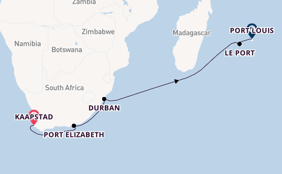 Zuid-Afrika vanaf Kaapstad, Zuid-Afrika met de Mein Schiff 5