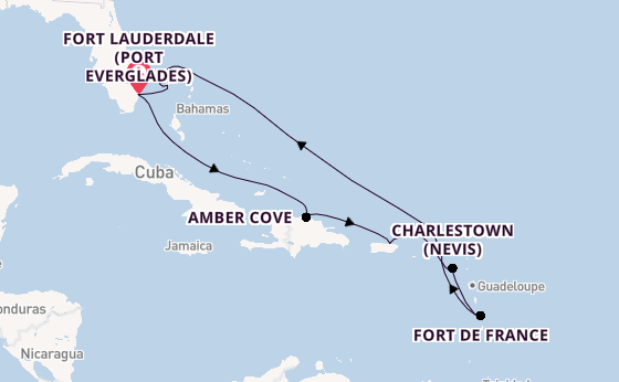 Caribbean from Fort Lauderdale (Port Everglades), Florida, USA with the Sun Princess