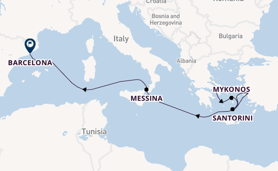 Mediterranean Sea from Athens (Piraeus), Greece with the Celebrity Xcel