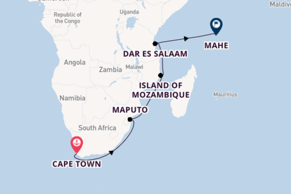 Seabourn Sojourn 18  Cape Town-Mahe