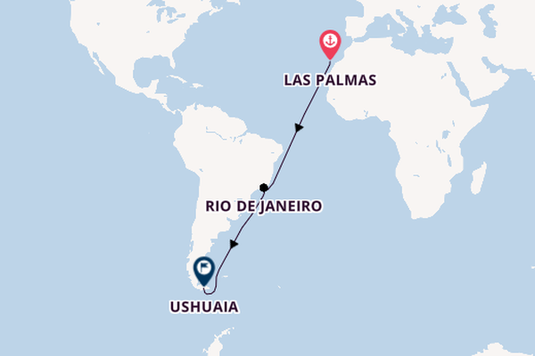 Südamerika ab Las Palmas, Gran Canaria auf der Le Boréal