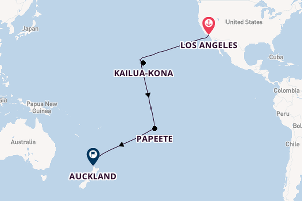 Transpacifisch vanaf Los Angeles, Verenigde Staten met de Royal Princess