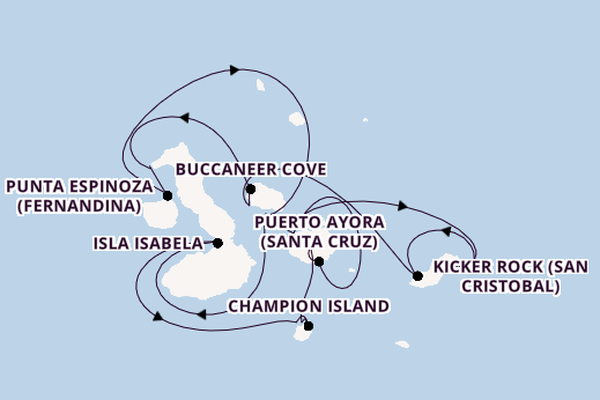 Galapagos Islands from San Cristobal Island, Galapagos, Ecuador with the Silver Origin