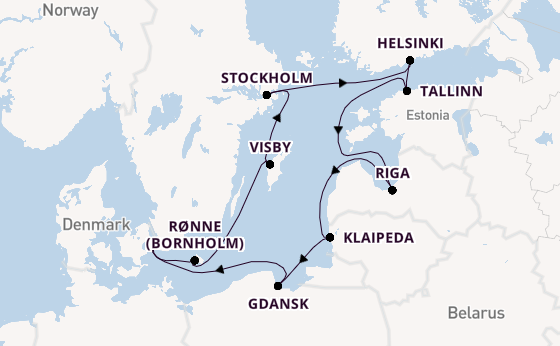 Baltic Sea from Copenhagen, Denmark with the Seabourn Quest