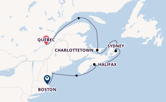 Neuengland ab Québec, Kanada auf der Zuiderdam
