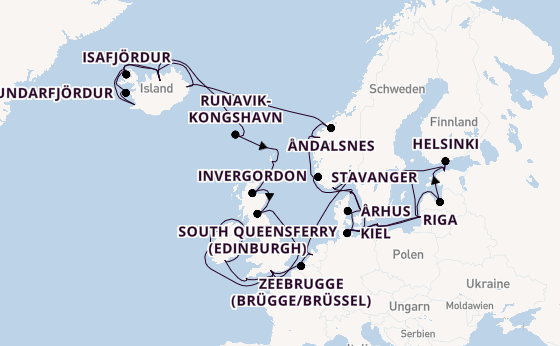 Britische Inseln ab Southampton, Großbritannien auf der Caribbean Princess