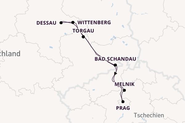 Elbe ab Dresden, Deutschland auf der MS Sans Souci