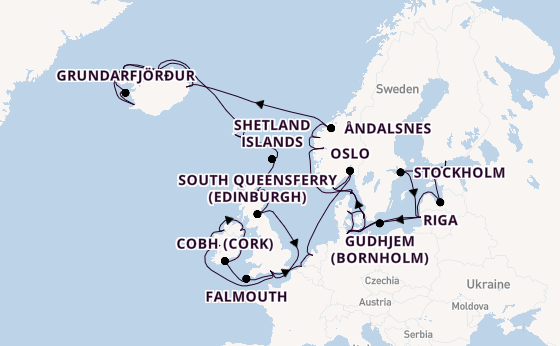 British Isles from Southampton, England with the Caribbean Princess