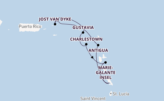 Südliche Karibik ab Fort de France, Martinique auf der Le Champlain