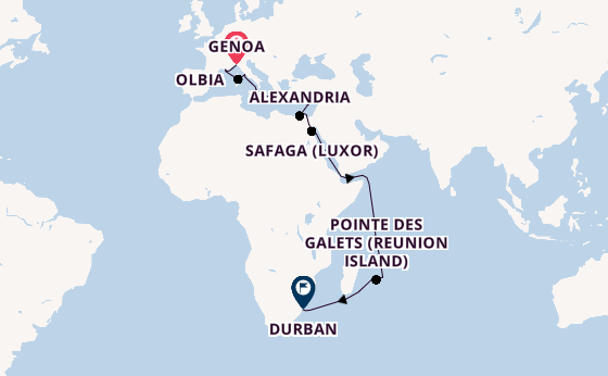 Mediterranean from Genoa, Italy with the MSC Sinfonia