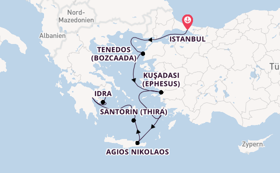 Östliches Mittelmeer ab Istanbul, Türkei auf der EUROPA 2