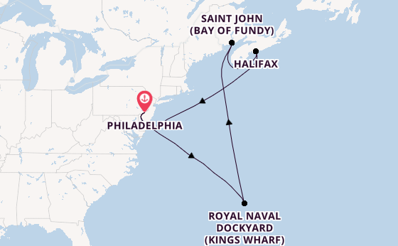 Amerikaanse Oostkust vanaf Philadelphia, Verenigde Staten met de Norwegian Jewel