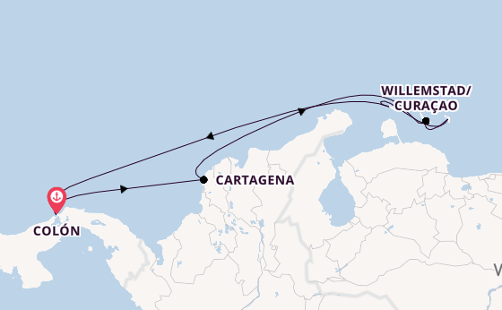 Southern Caribbean from Colón, Panama with the Grandeur of the Seas