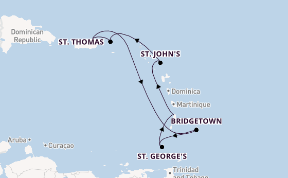 Caribbean vanaf San Juan, Puerto Rico met de Vision of the Seas