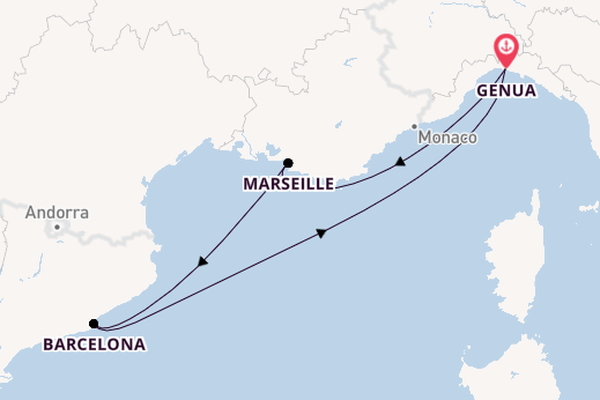 Westliches Mittelmeer ab Genua, Italien auf der MSC Splendida