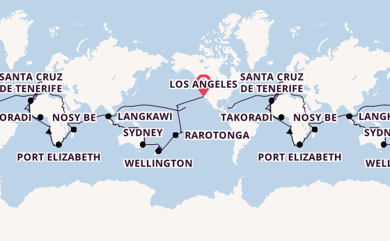 Round-the-World Trip from Los Angeles, California, USA with the Viking Sky