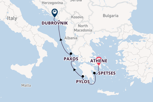 Oostelijke Middellandse Zee vanaf Athene met de Le Ponant
