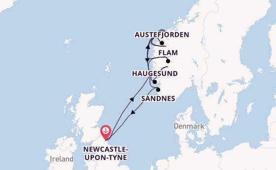 14 day journey from Newcastle-upon-Tyne