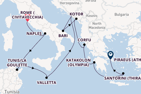 Mediterranean from Rome (Civitavecchia), Italy with the Seven Seas Mariner